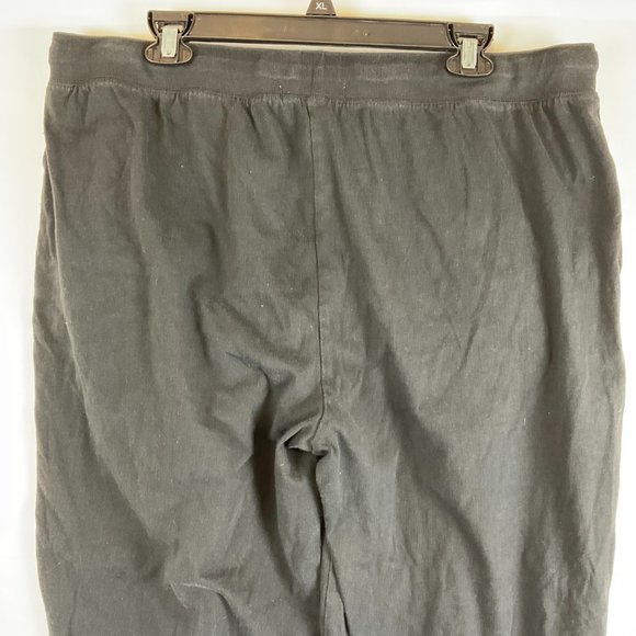 Tommy Bahama Lounge Pants XL Black Drawstring Waist Pockets Wide Leg - Picture 7 of 10